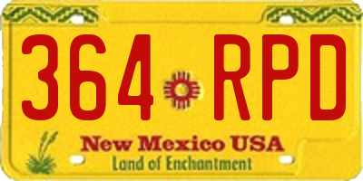 NM license plate 364RPD