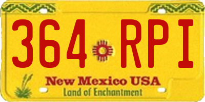 NM license plate 364RPI