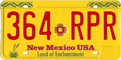 NM license plate 364RPR