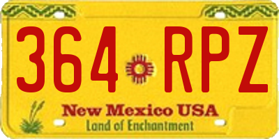 NM license plate 364RPZ