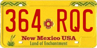 NM license plate 364RQC