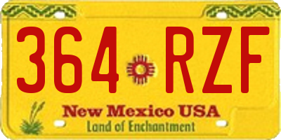 NM license plate 364RZF