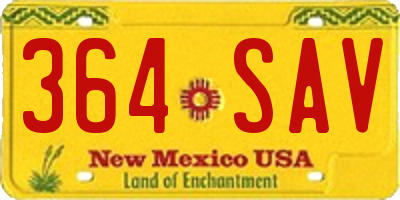 NM license plate 364SAV