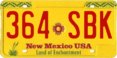 NM license plate 364SBK