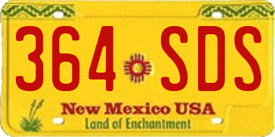 NM license plate 364SDS