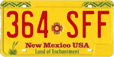 NM license plate 364SFF