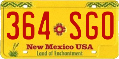 NM license plate 364SGO