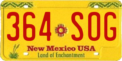 NM license plate 364SOG