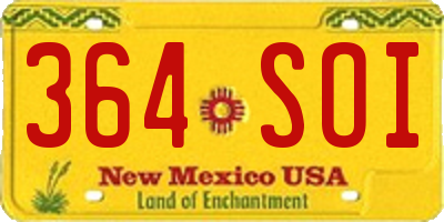 NM license plate 364SOI