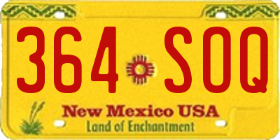 NM license plate 364SOQ
