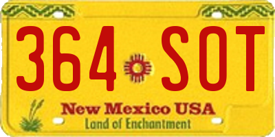 NM license plate 364SOT