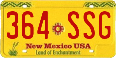 NM license plate 364SSG