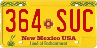 NM license plate 364SUC