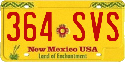 NM license plate 364SVS