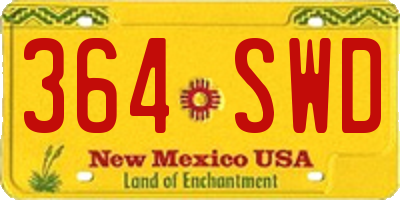 NM license plate 364SWD