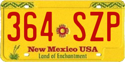NM license plate 364SZP
