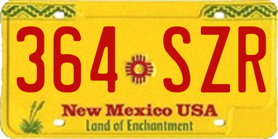 NM license plate 364SZR