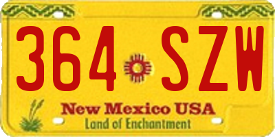NM license plate 364SZW