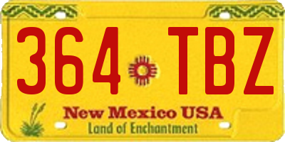 NM license plate 364TBZ