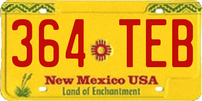 NM license plate 364TEB
