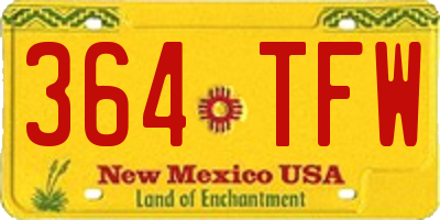 NM license plate 364TFW