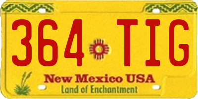 NM license plate 364TIG