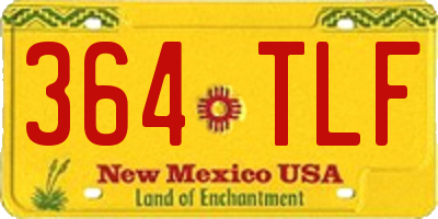 NM license plate 364TLF