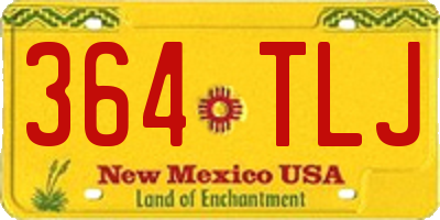 NM license plate 364TLJ