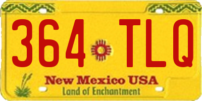 NM license plate 364TLQ