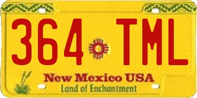 NM license plate 364TML
