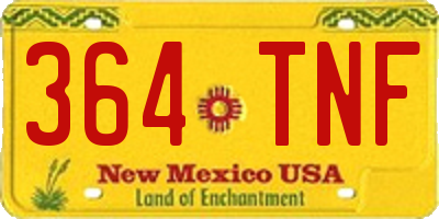 NM license plate 364TNF