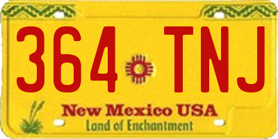 NM license plate 364TNJ