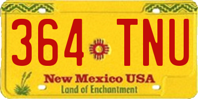 NM license plate 364TNU