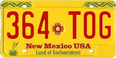 NM license plate 364TOG