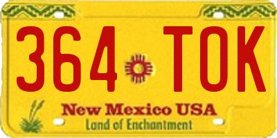 NM license plate 364TOK