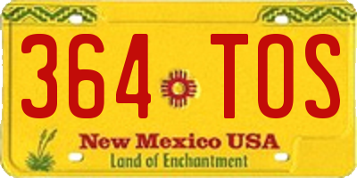 NM license plate 364TOS