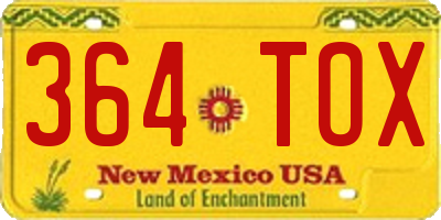 NM license plate 364TOX