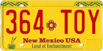NM license plate 364TOY