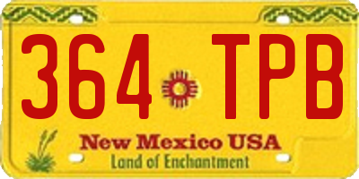 NM license plate 364TPB