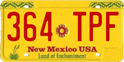 NM license plate 364TPF