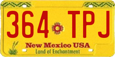 NM license plate 364TPJ