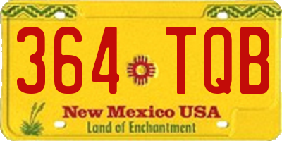 NM license plate 364TQB