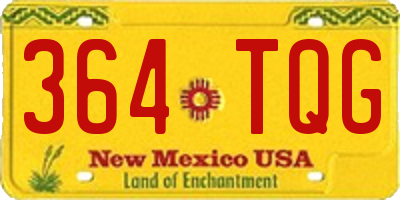 NM license plate 364TQG