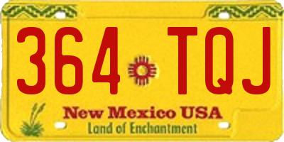 NM license plate 364TQJ