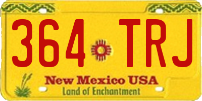 NM license plate 364TRJ