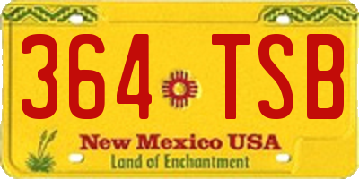 NM license plate 364TSB