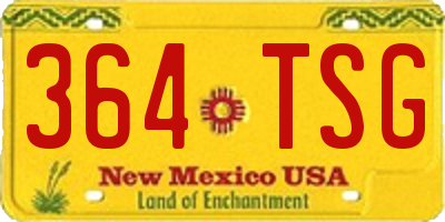 NM license plate 364TSG