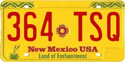 NM license plate 364TSQ