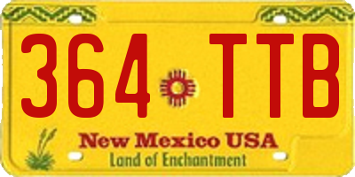 NM license plate 364TTB