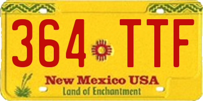 NM license plate 364TTF